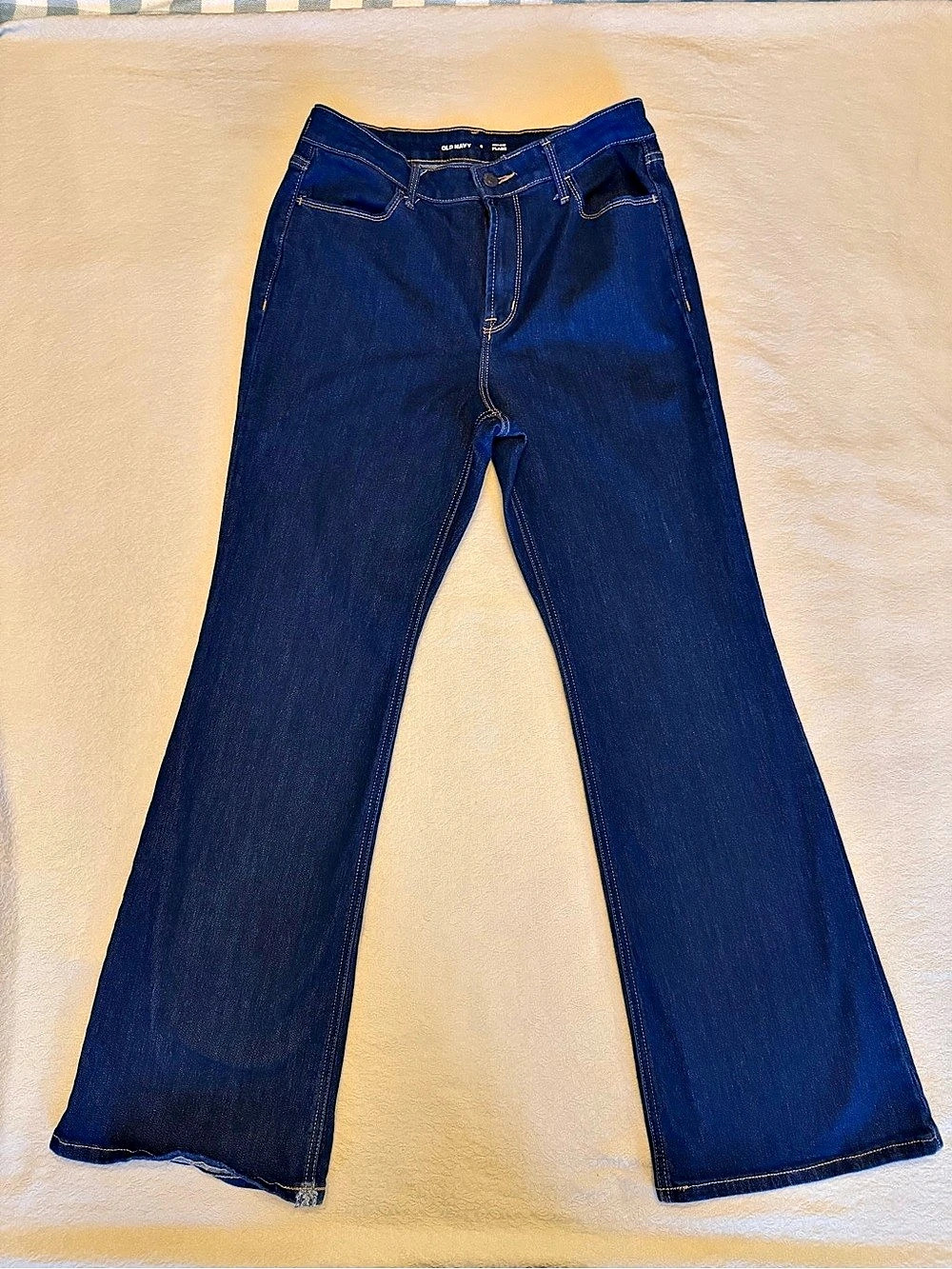Old Navy High-Rise Flare Jeans in Blue Waist 8